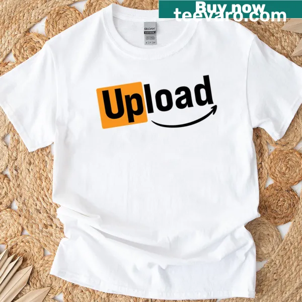 Cheerful 'Smile Upload' graphic t-shirt with positive message