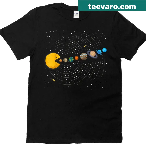 Funny solar system astronaut graphic T-shirt