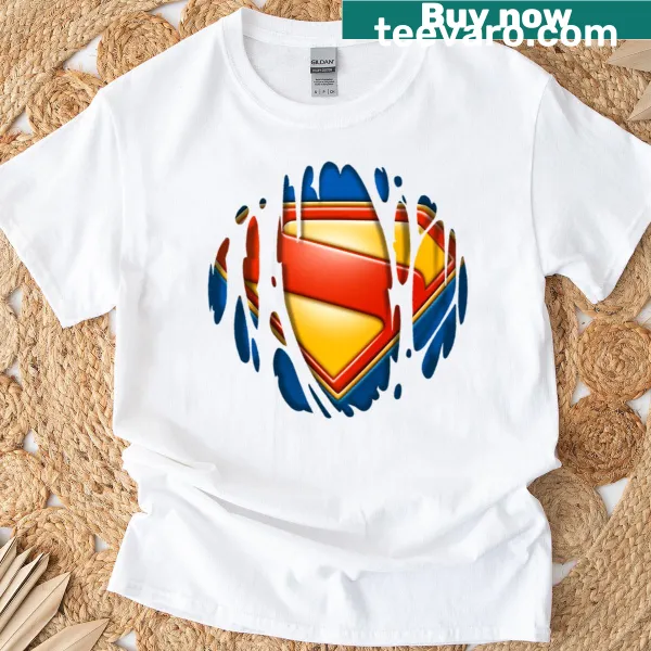 T-shirt featuring a graphic of super armor