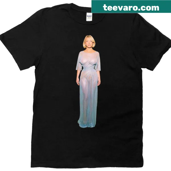 Illustrated Sydney Sweeney design on a casual T-shirt
