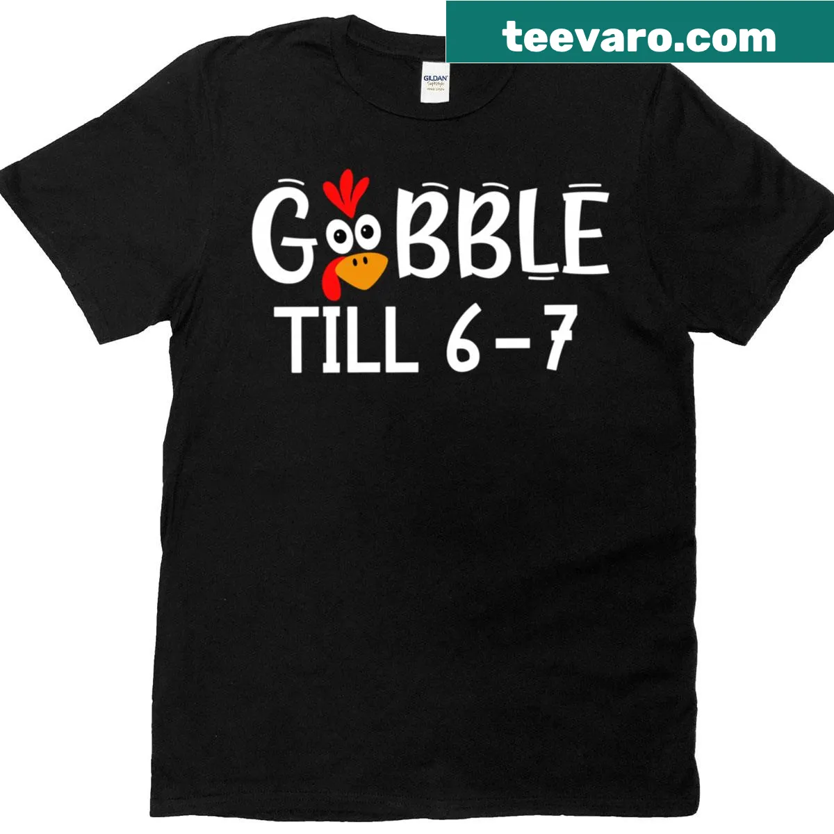 Funny Thanksgiving t-shirt with playful turkey graphic and text — on a men's t-shirt