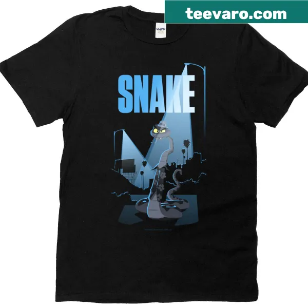 Mr. Snake from The Bad Guys under a streetlight illustration