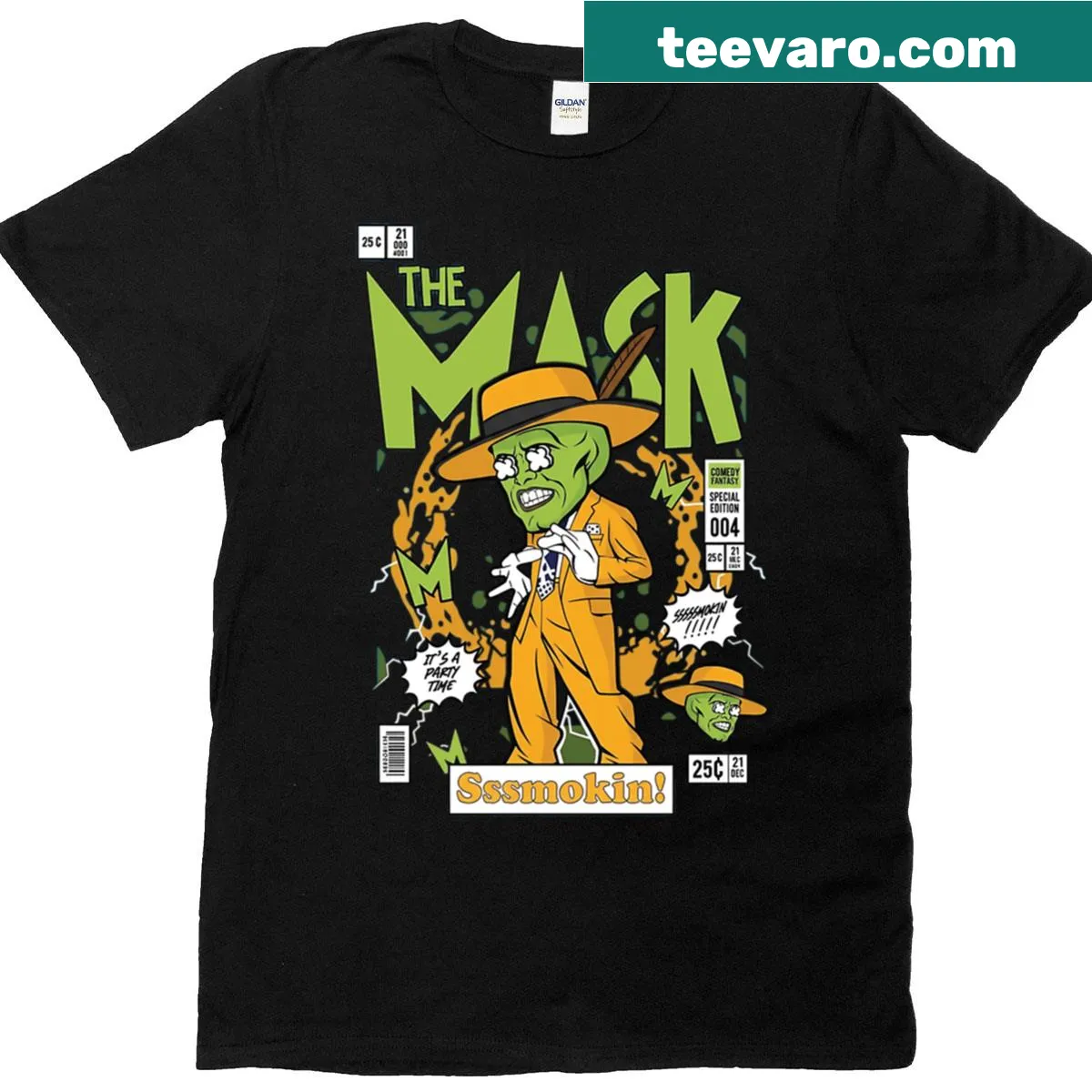 Vintage comic tee featuring The Mask character — on a men's t-shirt