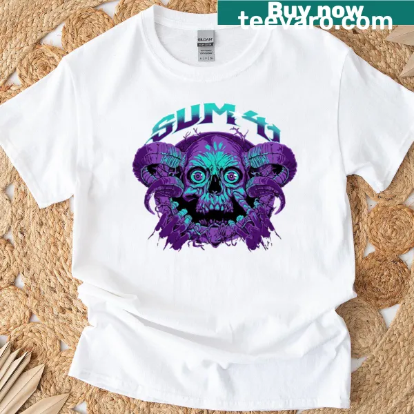 Vintage-style Sum 41 band T-shirt featuring bold text