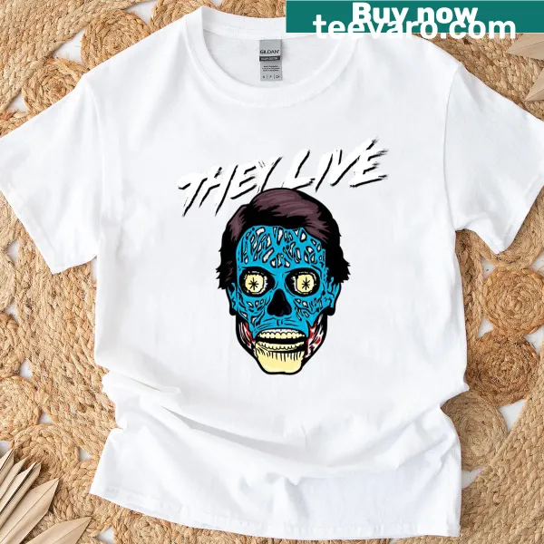 Alien face from They Live on a T-shirt
