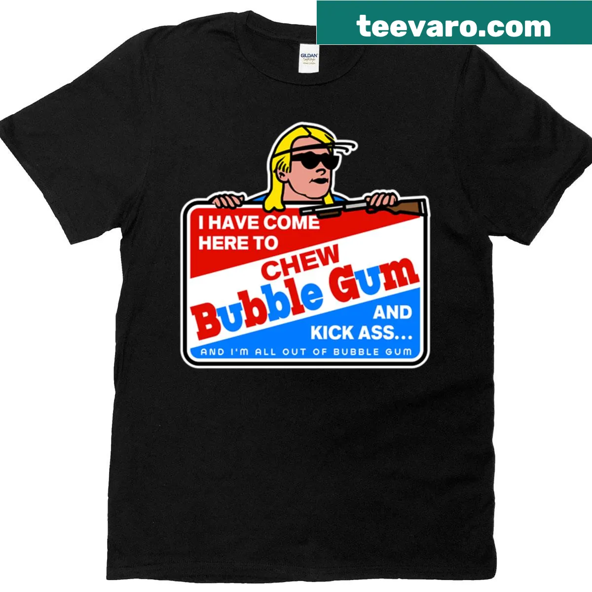Bubble gum-themed They Live tribute T-shirt — on a men's t-shirt