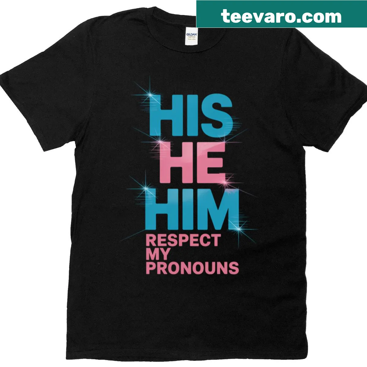 Bold typography t-shirt with 'Transgender' text for pride support. — on a men's t-shirt