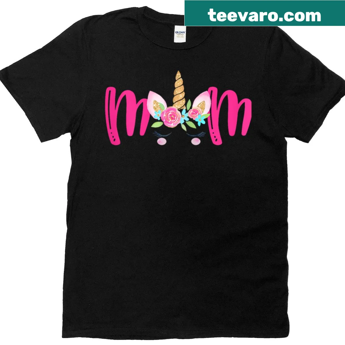 Cute t-shirt for moms featuring a unicorn graphic, perfect for birthday celebrations. — on a men's t-shirt