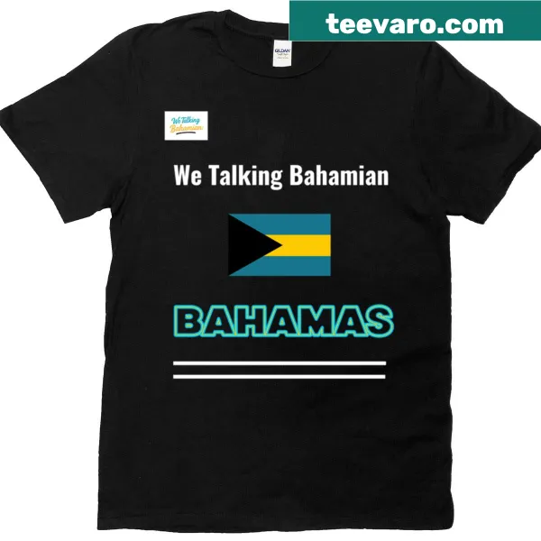 Vintage-style t-shirt with a playful 'We Tacking Bahamian' design