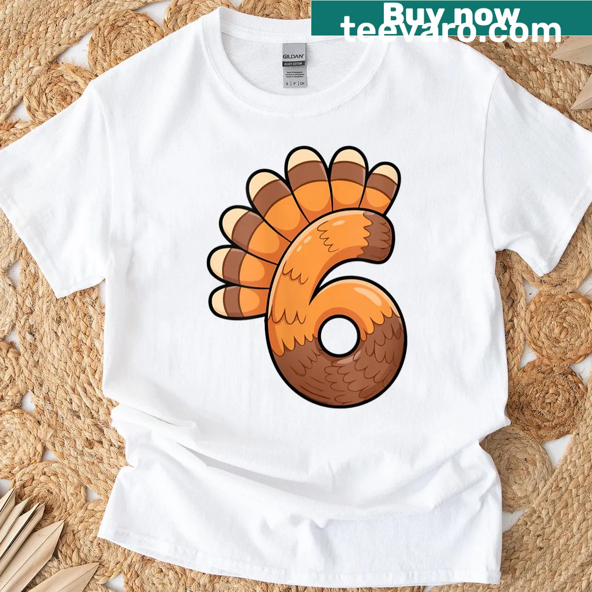 Funny turkey graphic with '67' text for Thanksgiving. — on a men's t-shirt