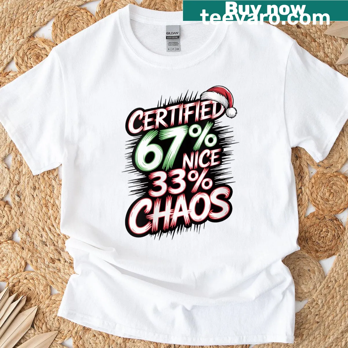 Gen Alpha slang Certified 67 Nice T-shirt with playful typography — on a men's t-shirt