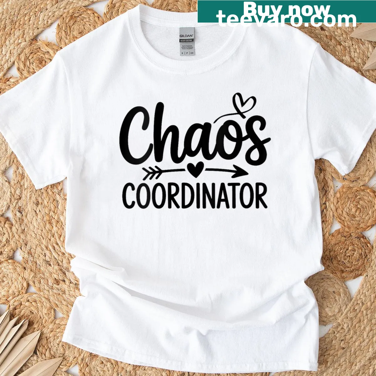 Funny Chaos Coordinator T-shirt for teachers with bold typography — on a men's t-shirt