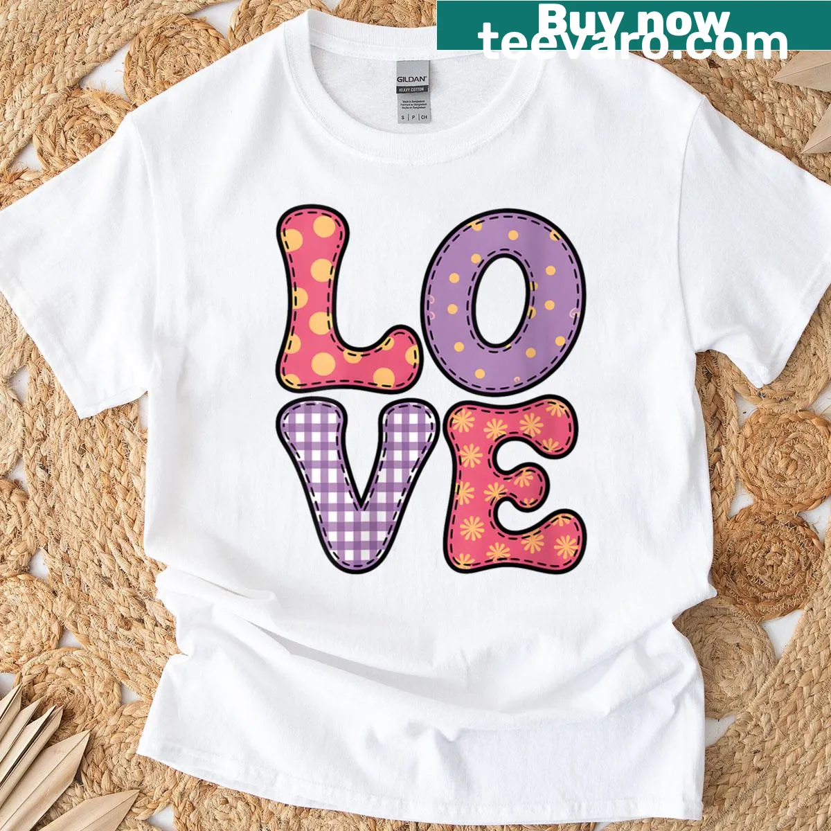 Cute boho-style t-shirt featuring romantic graphics for women — on a men's t-shirt