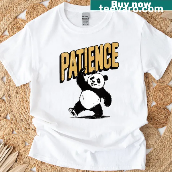 Vintage-style T-shirt featuring a humorous panda graphic for women