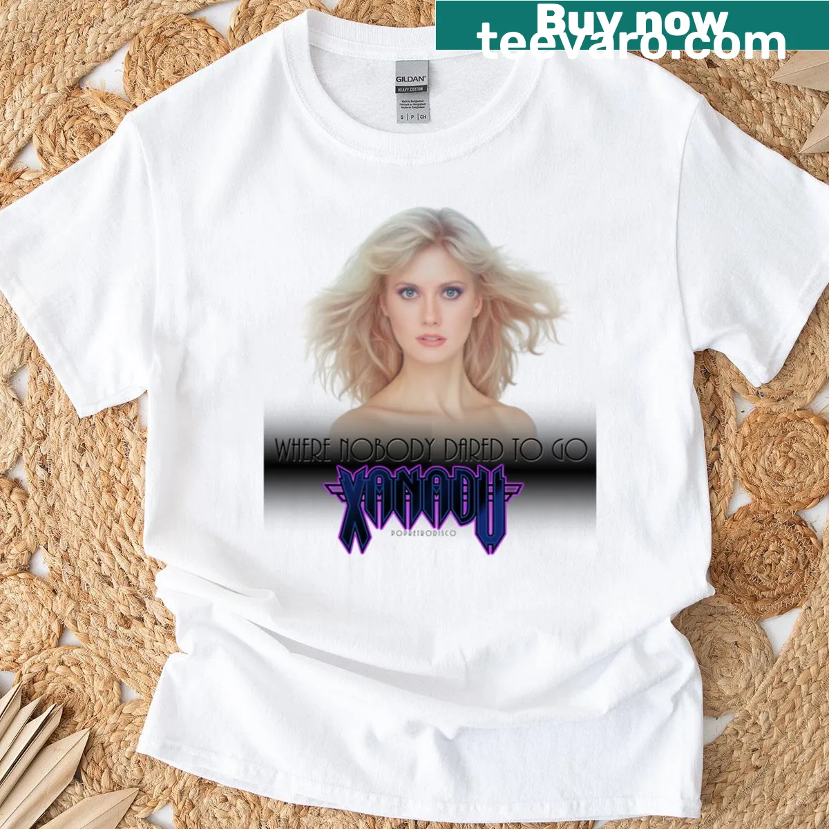 T-shirt featuring an illustration tribute to the movie Xanadu — on a men's t-shirt