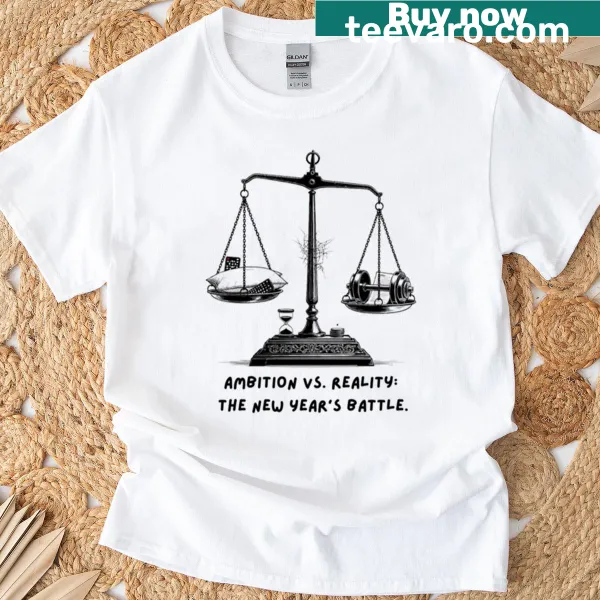 Humorous ambition vs reality graphic t-shirt