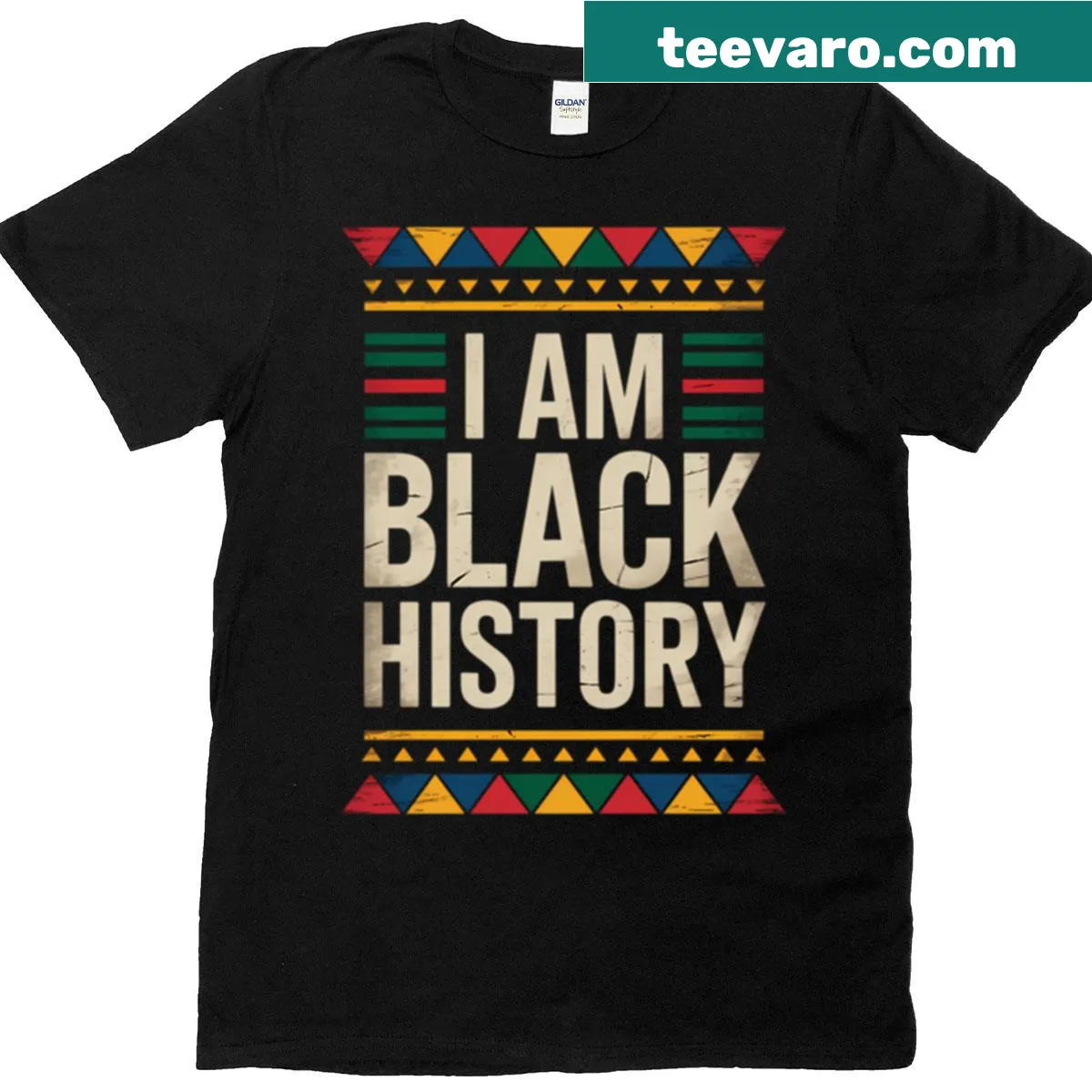 Text t-shirt celebrating Black History Month. — on a men's t-shirt