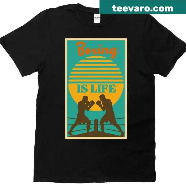 Motivational retro boxing graphic T-shirt with bold text