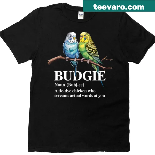 T-shirt with a definition of budgerigar design