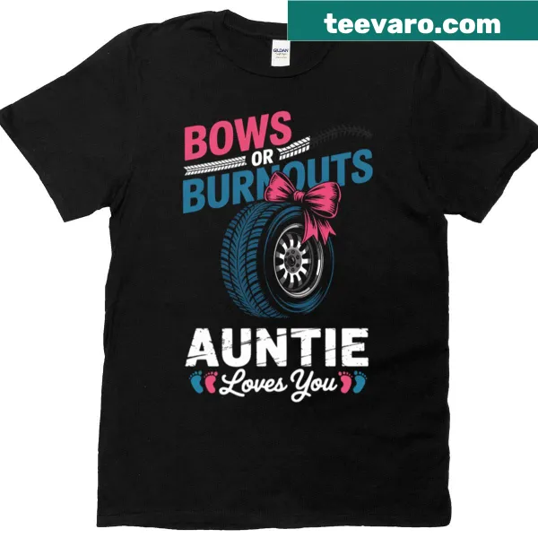 Typographic gender reveal shirt for aunties with playful message