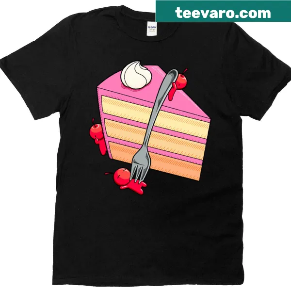 Playful Cake With Cherry cartoon graphic T-shirt