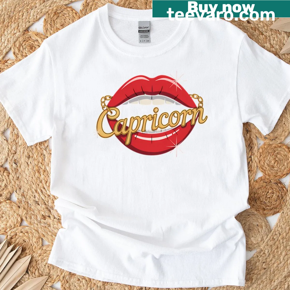 Capricorn Zodiac sign shirt with bold typography and astrological phrases — on a men's t-shirt