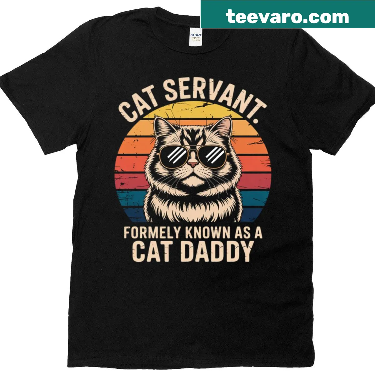 Funny Cat Daddy T-shirt for men on Father's Day — on a men's t-shirt