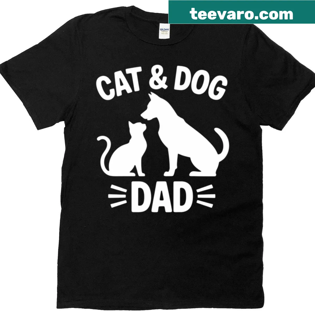 Cute pet dad t-shirt for cat and dog lovers — on a men's t-shirt