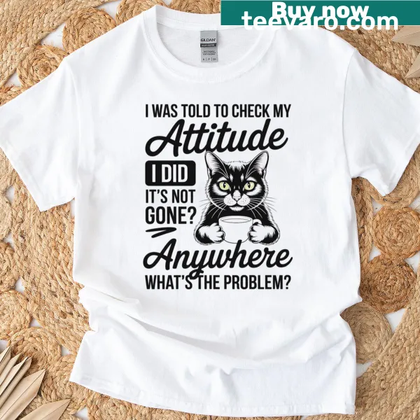 Humorous cat attitude graphic t-shirt