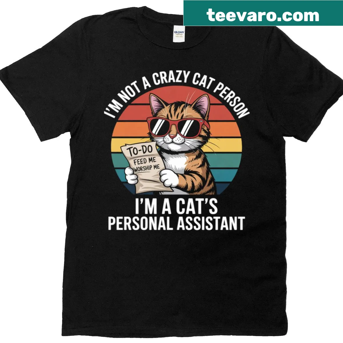 Typography T-shirt declaring love for cats, ideal for cat lovers — on a men's t-shirt