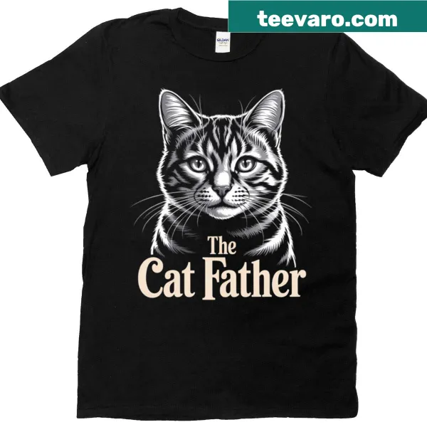 Funny T-shirt with 'The Catfather' text and cat silhouette