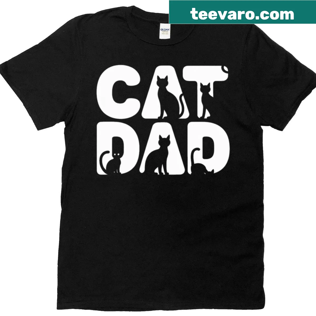 T-shirt for cat dads with 'Cat Whisperer' text — on a men's t-shirt