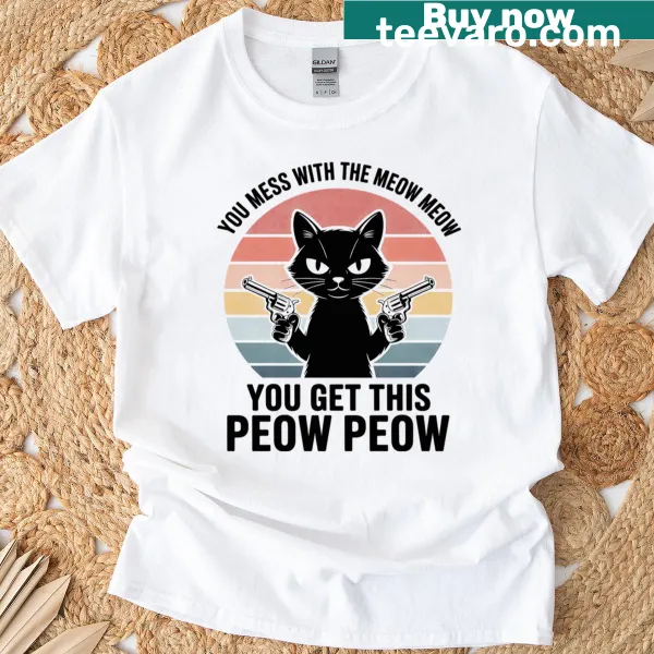 Fun black cat lover shirt with a playful phrase