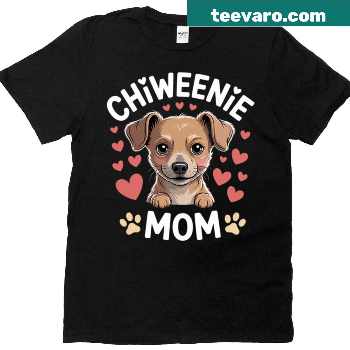 Cute long T-shirt for Chiweenie dog moms — on a men's t-shirt