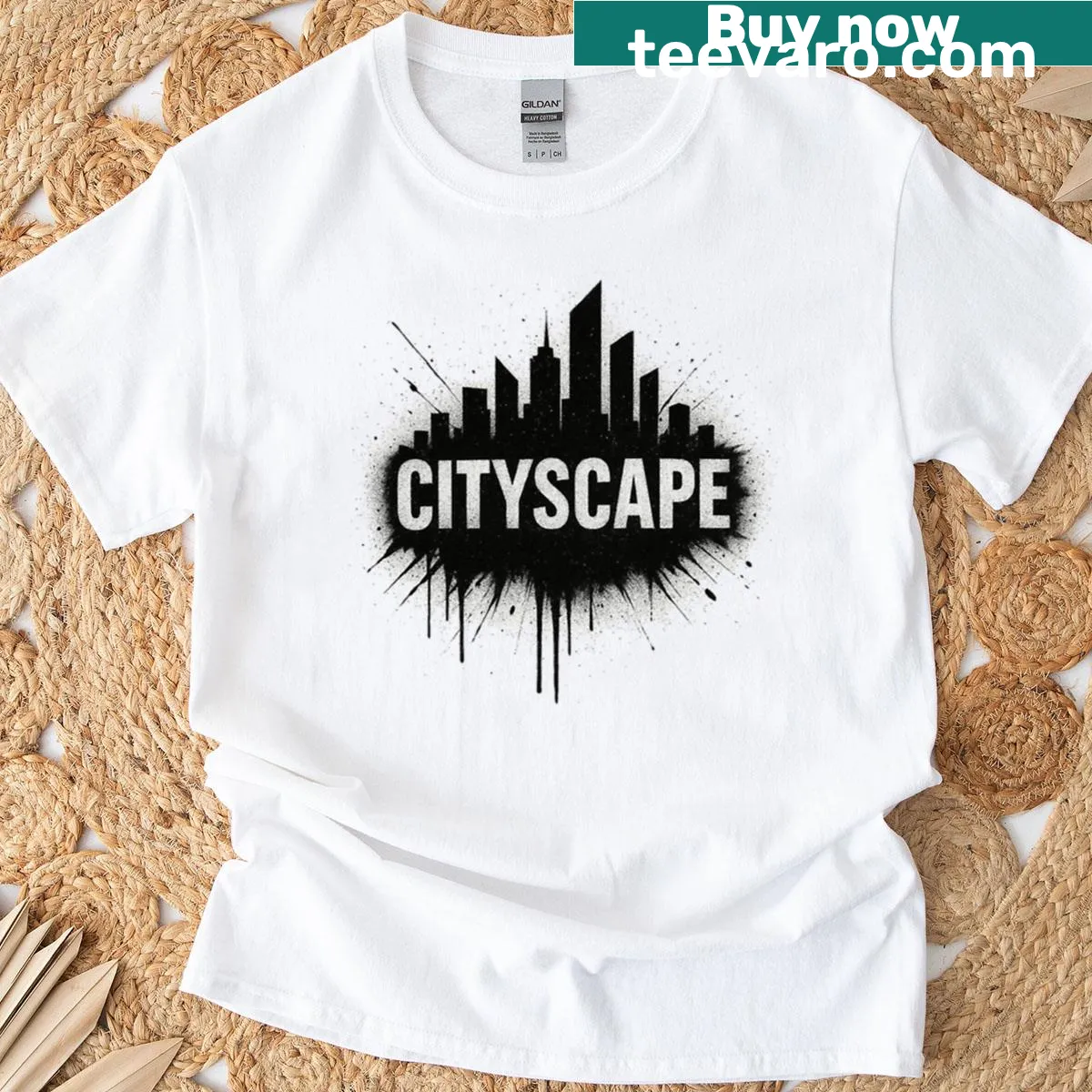City Escape T-shirt featuring motivational typography — on a men's t-shirt