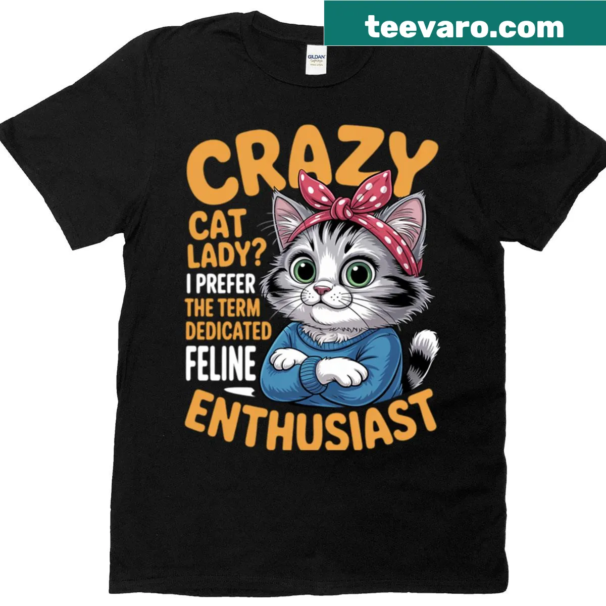 Witty T-shirt for cat lovers rebranding 'crazy cat lady' — on a men's t-shirt