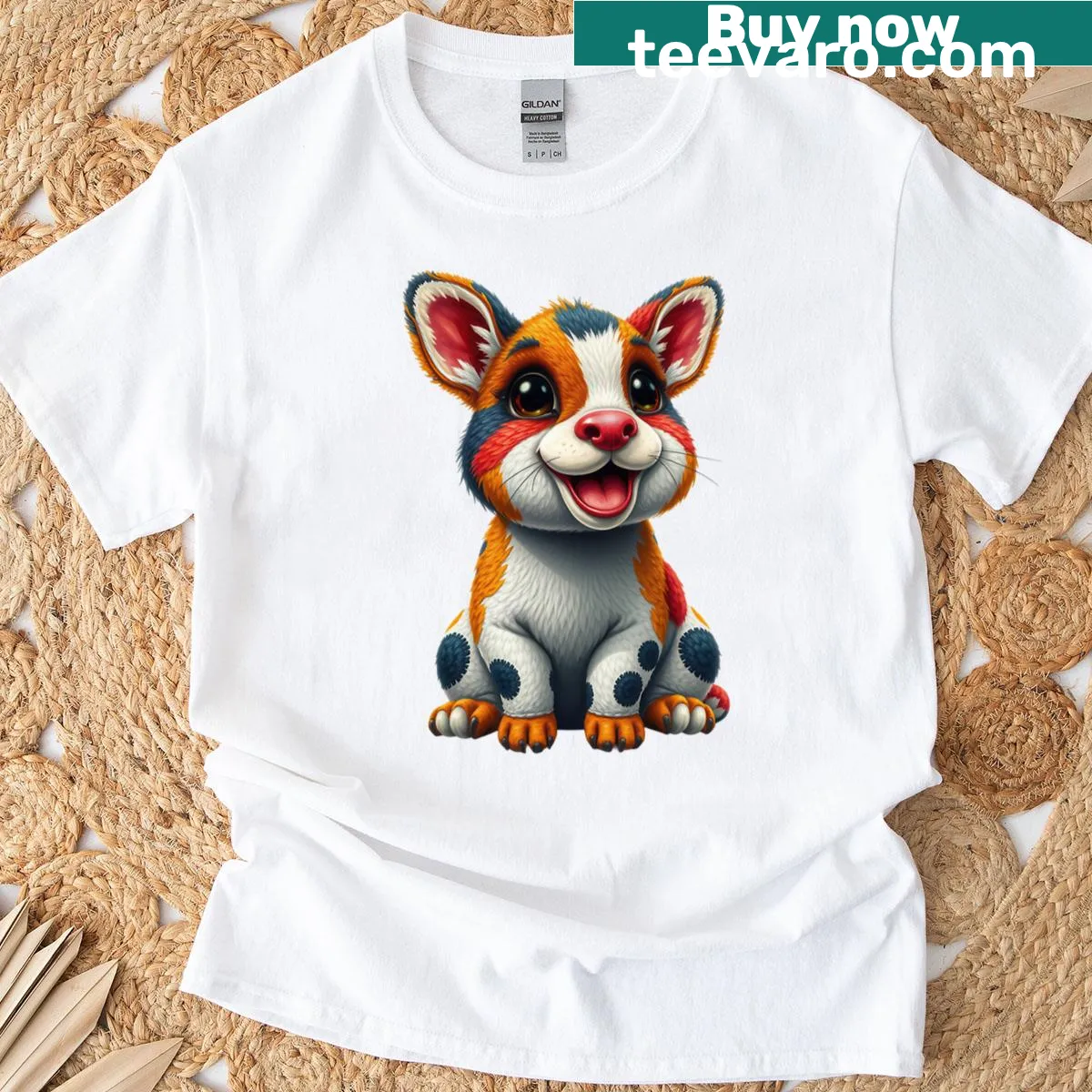 Patchwork puppy dog portrait illustration on a t-shirt — on a men's t-shirt