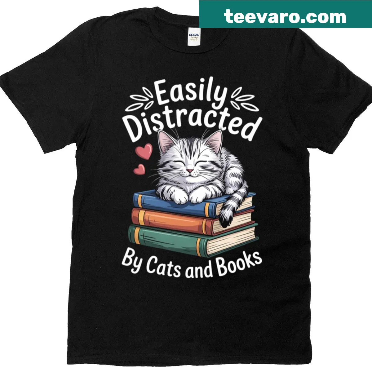 Funny quote about cats and books on a t-shirt — on a men's t-shirt