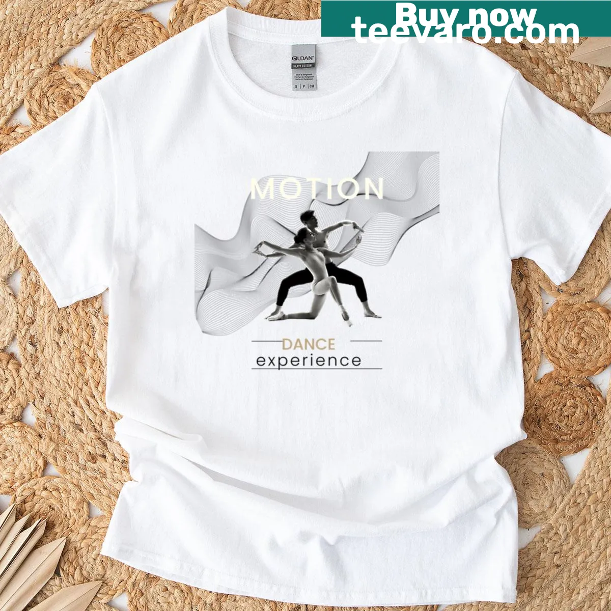 High contrast elegant ballet dancer illustration t-shirt — on a men's t-shirt
