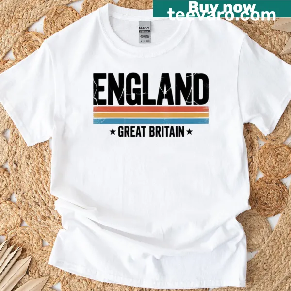 Striped T-shirt featuring England-themed graphics