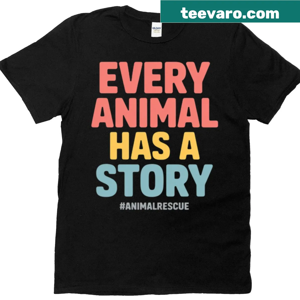 T-shirt with the phrase about pet stories — on a men's t-shirt