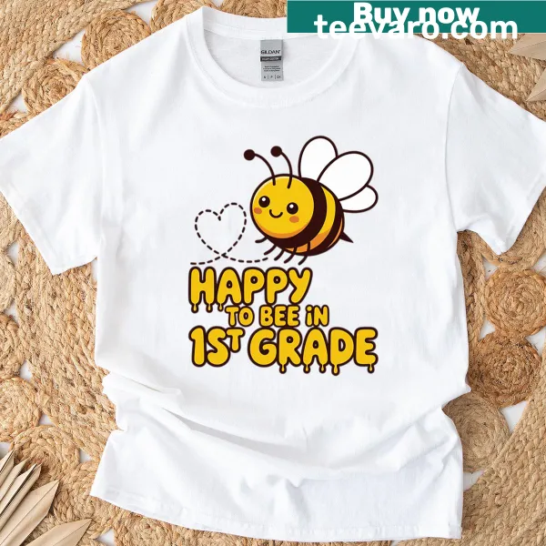 Cute bee design with 1st Grade text on a kids t-shirt