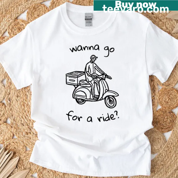 Illustration of a food delivery scooter on a t-shirt