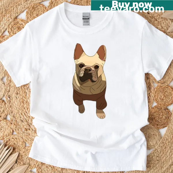 Illustration of a French Bulldog on a cute T-shirt