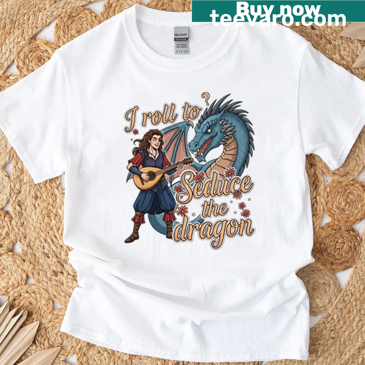 Humorous T-shirt with the phrase 'I Roll To Seduce' in bold letters — on a men's t-shirt