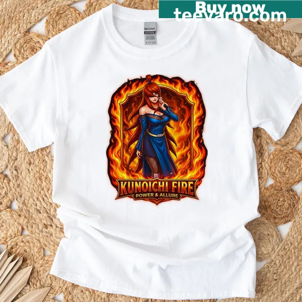 Graphic T-shirt featuring Mei Terum, the Fifth Mizukage, in action