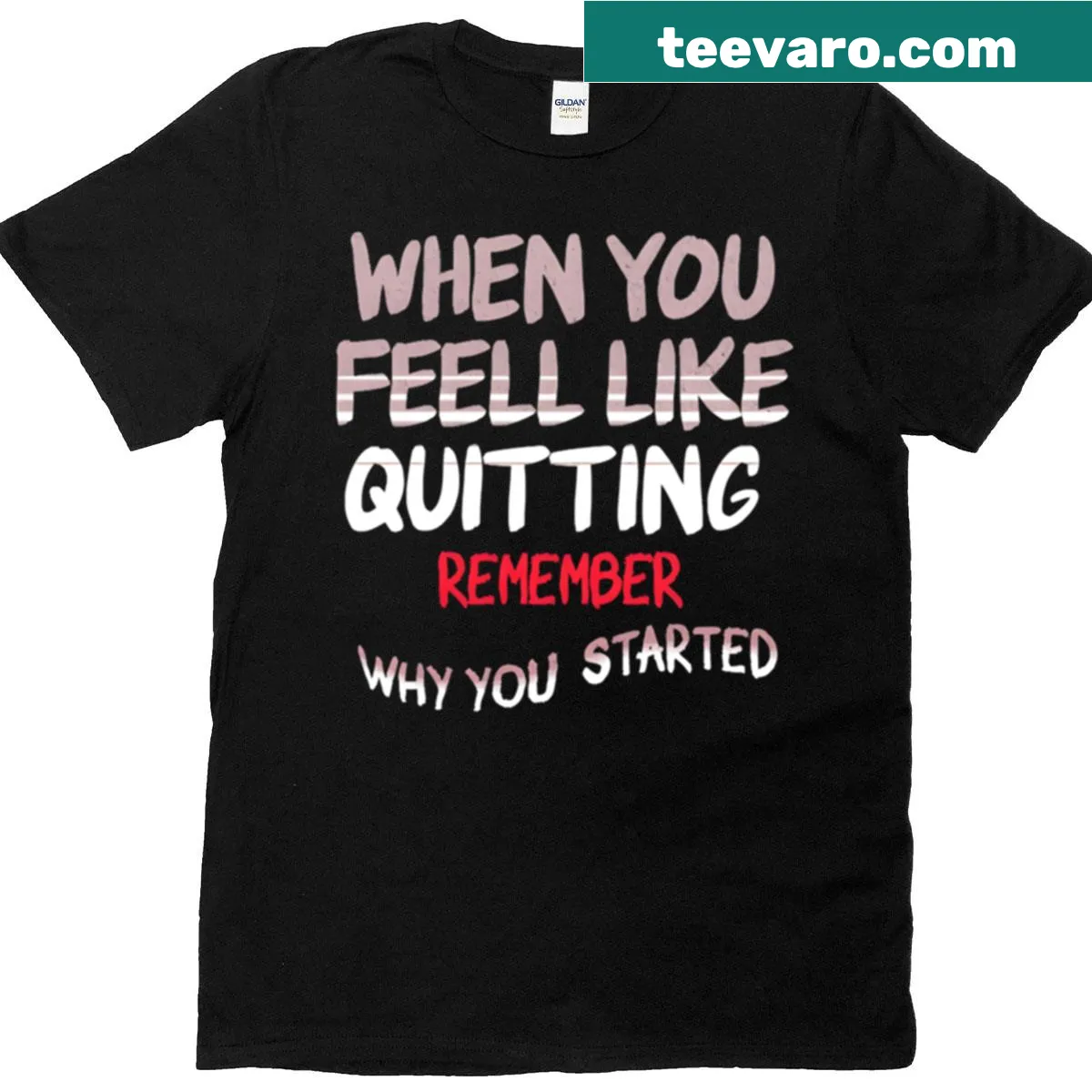 Inspirational t-shirt with motivational quote about perseverance — on a men's t-shirt