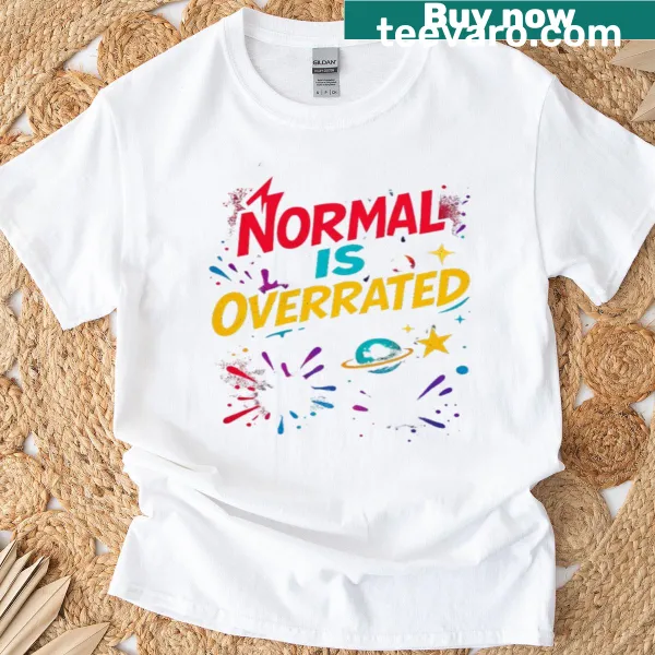 Cosmic Graffiti T-shirt with 'Normal Is Overrated' graphic