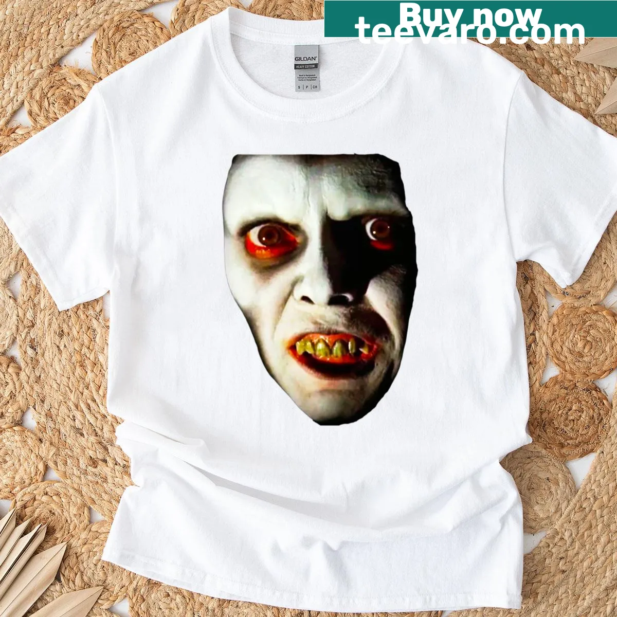 Illustration of Pazuzu from The Exorcist on a T-shirt — on a men's t-shirt