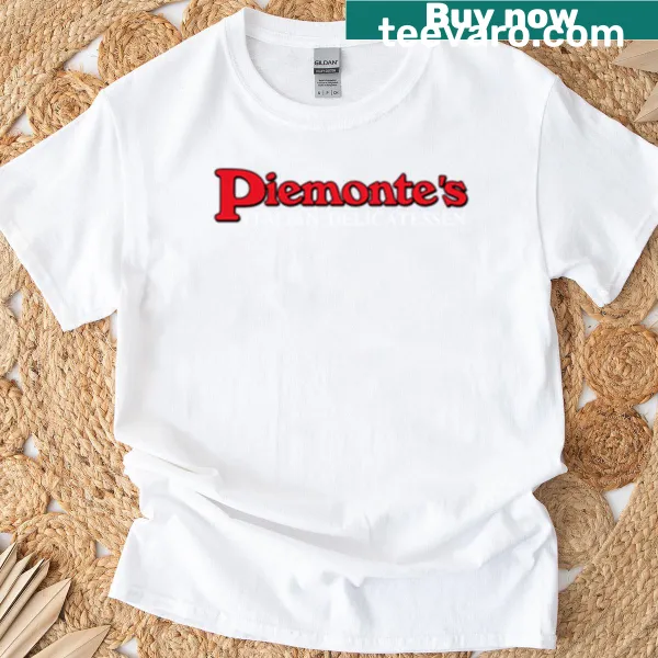 White T-shirt featuring the name 'Piemonte'